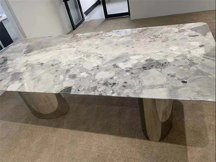 Light Grey Marble Dining Table