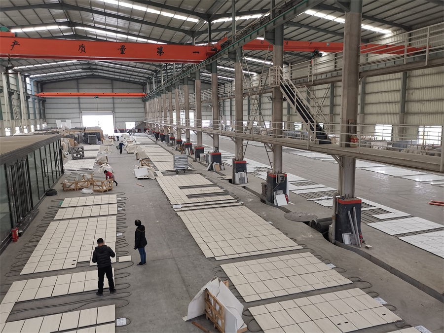Marble cut to size pre-laying at zhenhao marble factory Marble cut to size pre-laying at zhenhao marble factory
