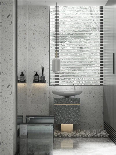 Moderne terrazzo -badkamers